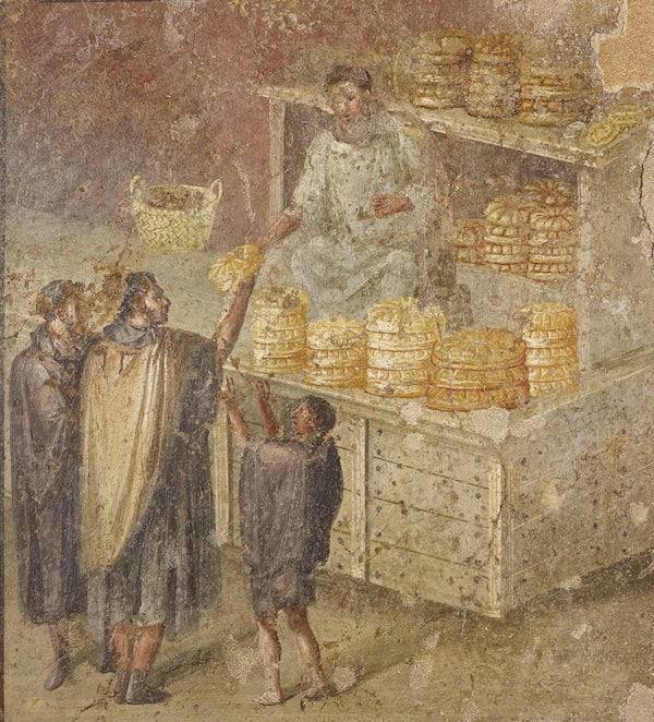 Фреска с изображением раздачи хлеба (Помпеи, 40–79 гг. Н. Э., Дом пекаря)