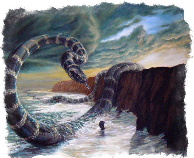 Гигантский мифический змей Ёрмунганд. 