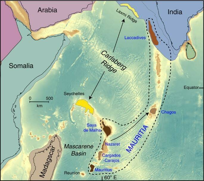 континент Мавриция в Индийском океане
