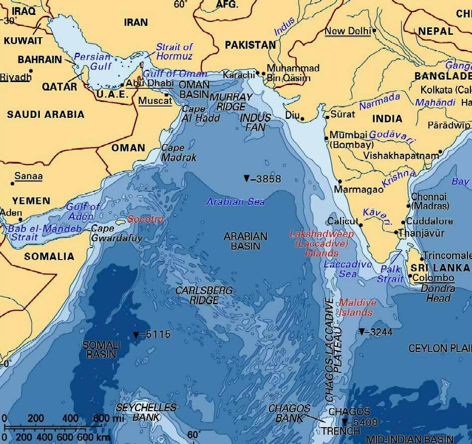 Моря омываемые индийским океаном. Границы Аравийского моря на карте. Аравийское море на карте. Аравийское море границы.