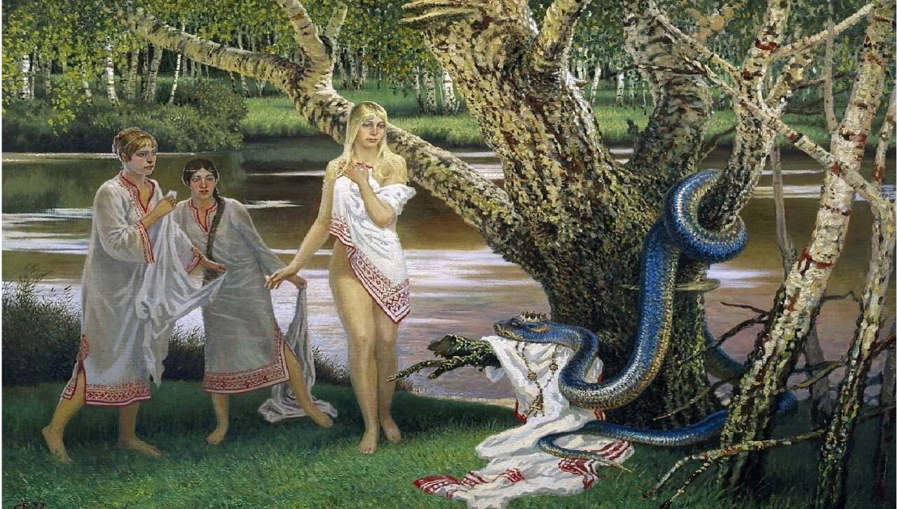 богиня и змей