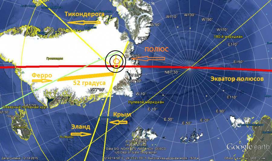 О точном положении предыдущего полюса в Гренландии и полюсе холода в Оймяконе