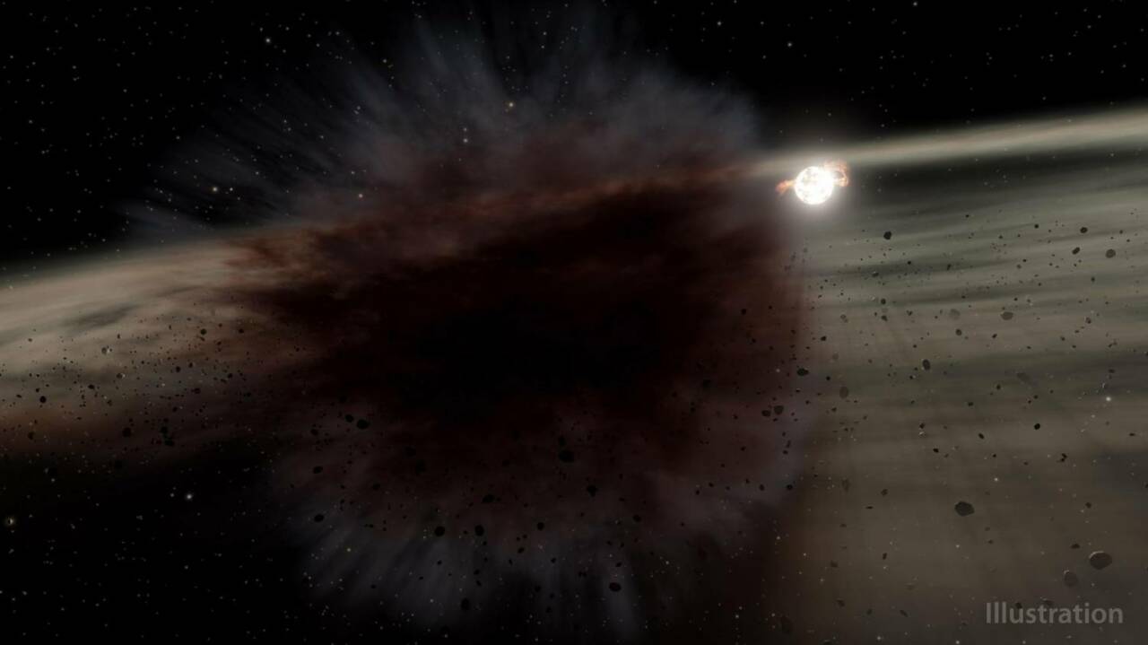 Телескоп Spitzer обнаружил столкновение астероидов вокруг звезды HD 166191