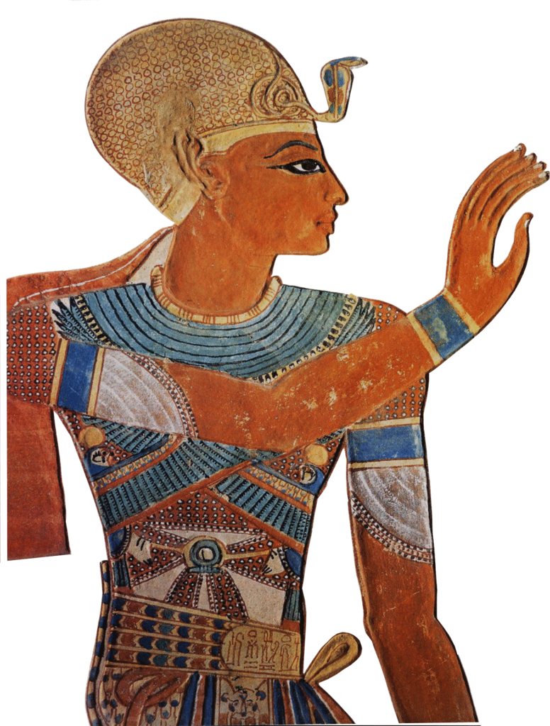 Фараон Египта Рамсес III (XX династия (Рамессиды)) на фреске из гробницы одного из своих сыновей в Долине Цариц. Фараон правил приблизительно в 1185—1153 гг. до н. э. или в период 1182–1151 гг. до н. э. Источник: https://ru.wikipedia.org/wiki/Рамсес_III 
