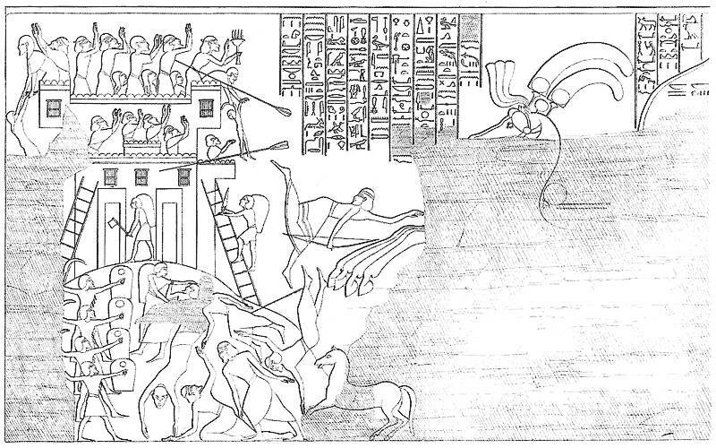 Фрагмент Большой Карнакской надписи (прорисовска). Источник: https://bellabs.ru/Egypt/Karnak.html